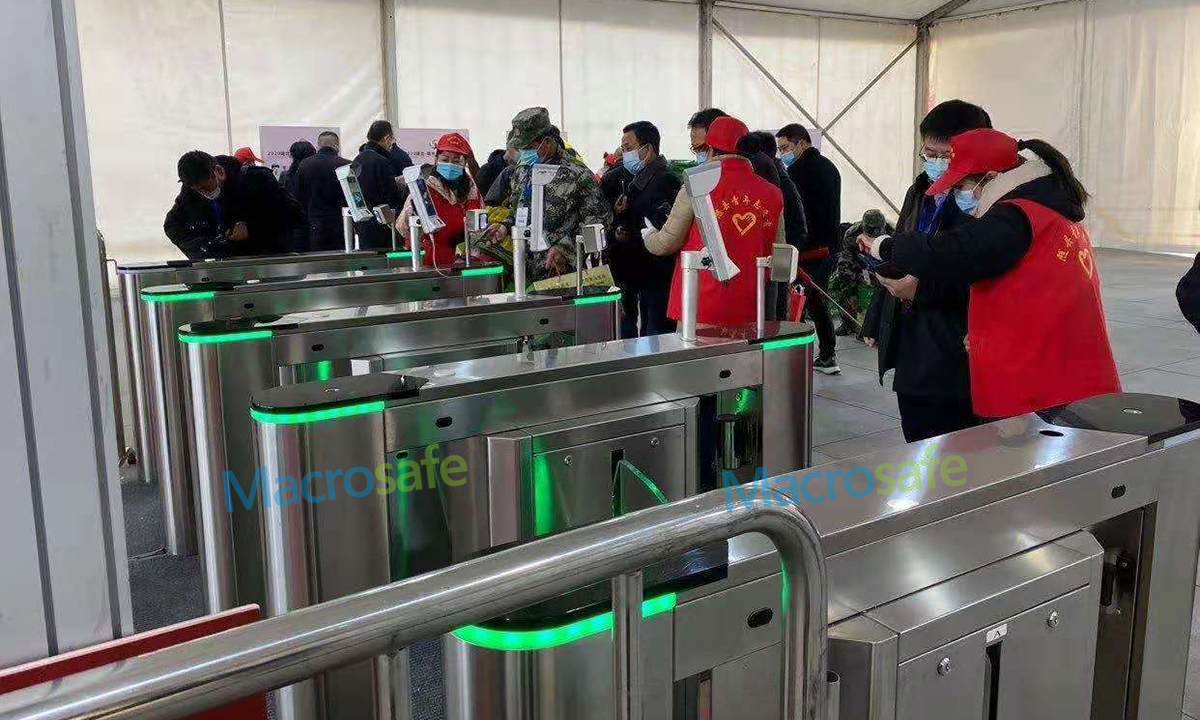 flap turnstile gate face recognition camera