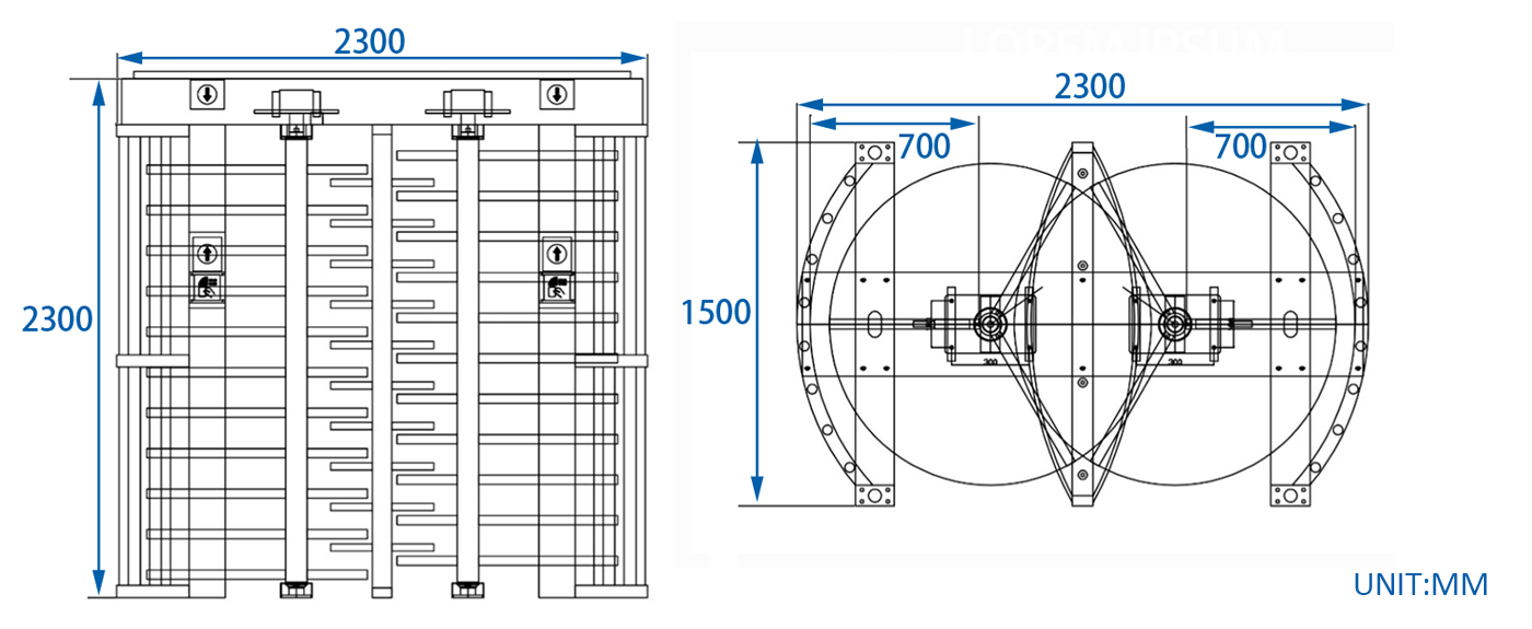 Turnstile Mechanism dimension