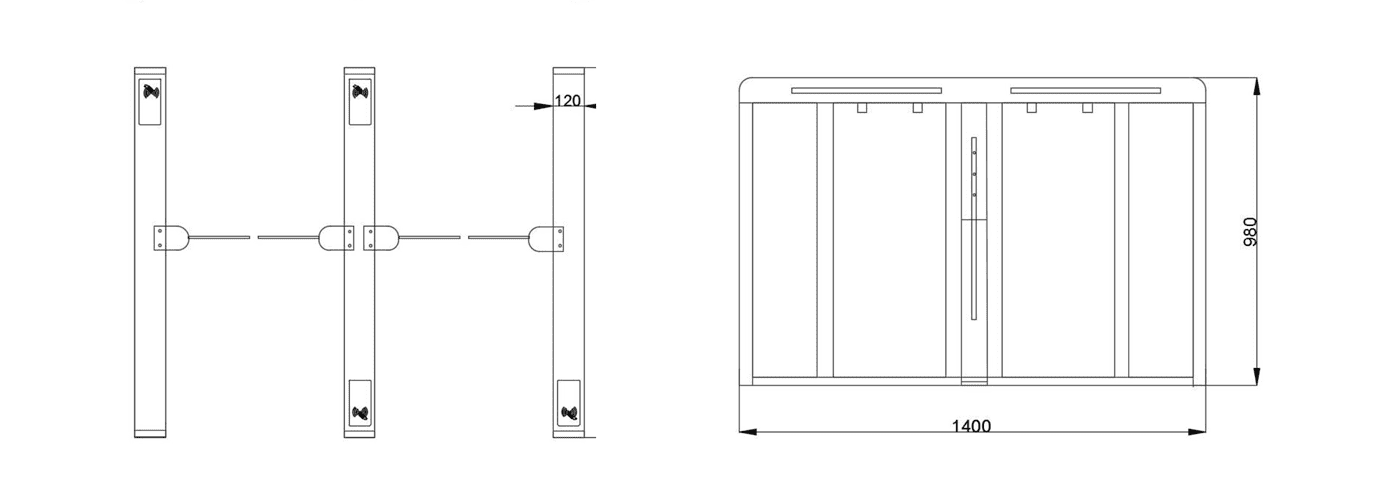 Swing Gate Turnstile Dimension