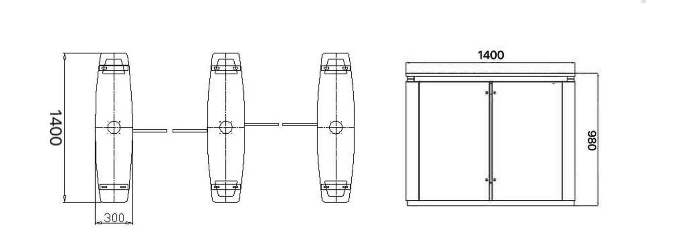 eletronic turnstile dimension