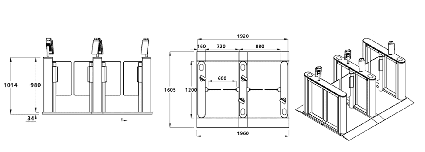 temporary turnstiles dimension