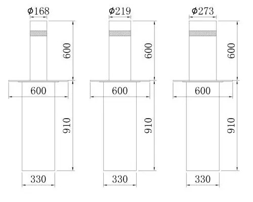 dimension of retractable bollards