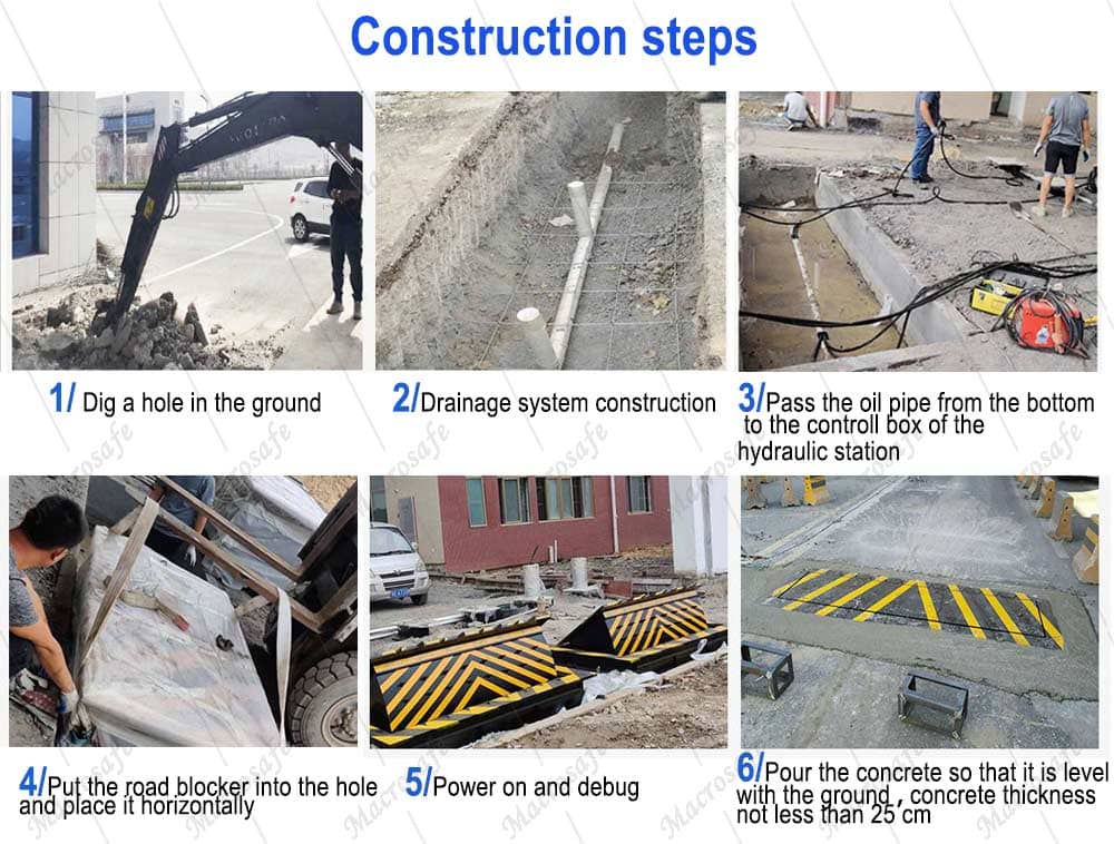 installation steps of road blockers