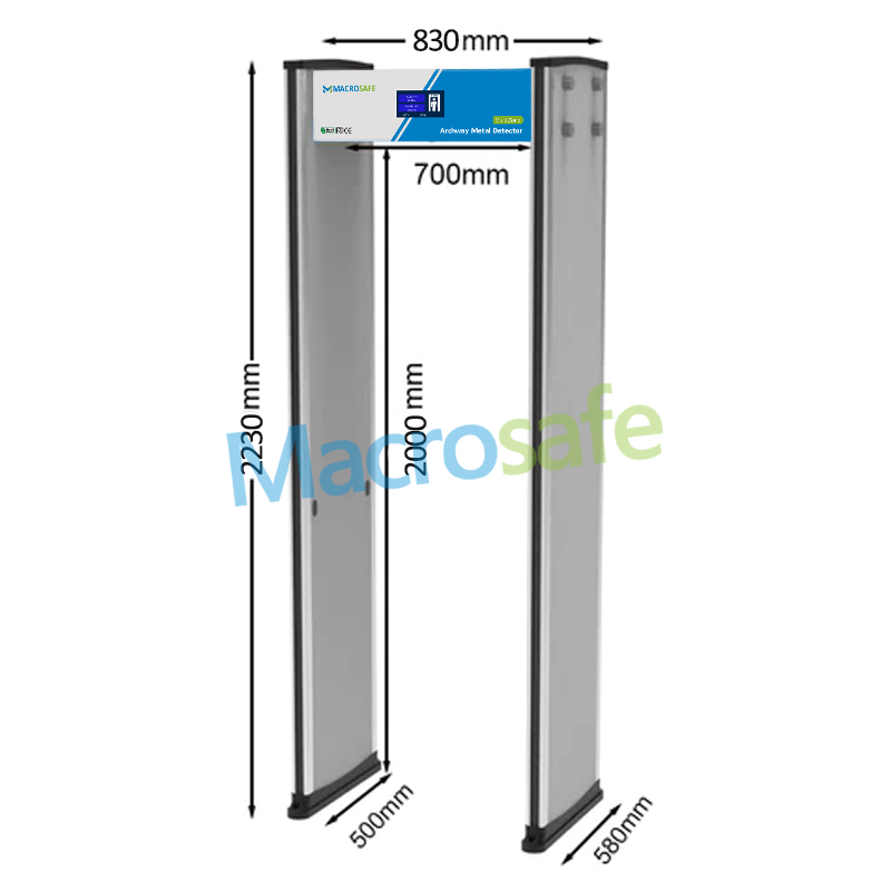 walk through metal detector dimensions