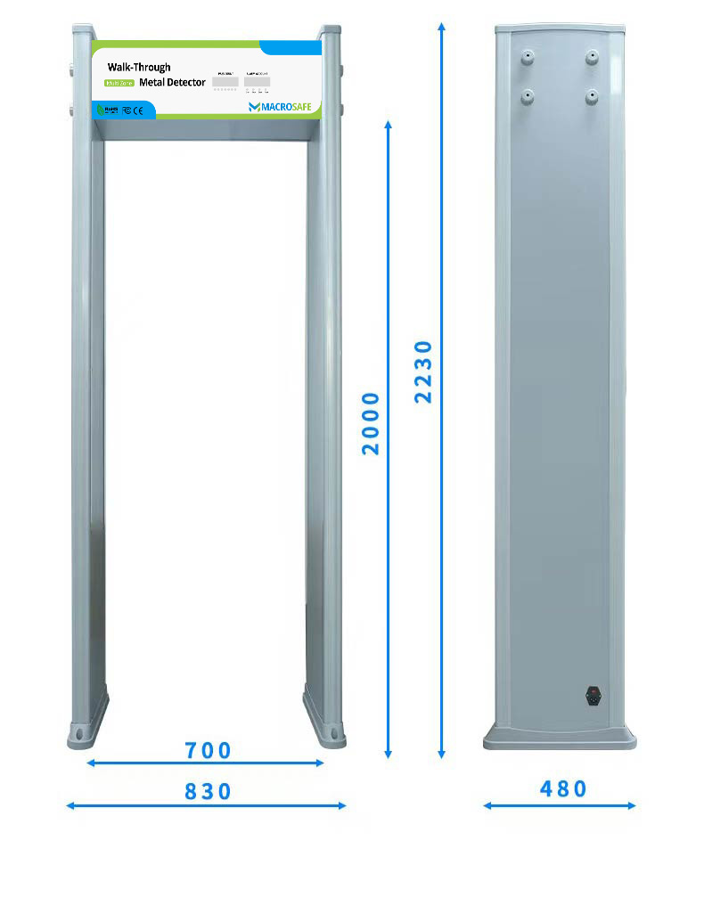 door frame metal detector dimension