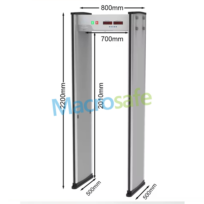 walk through metal detector dimensions